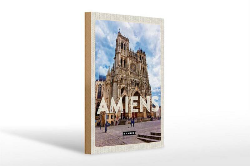Femer GmbH Holzbild Reise 20x30cm Amiens France Schloss Reiseziel, (1 St), Glatte Holzfaserplatte (MDF), vorn beschichtet von Femer GmbH