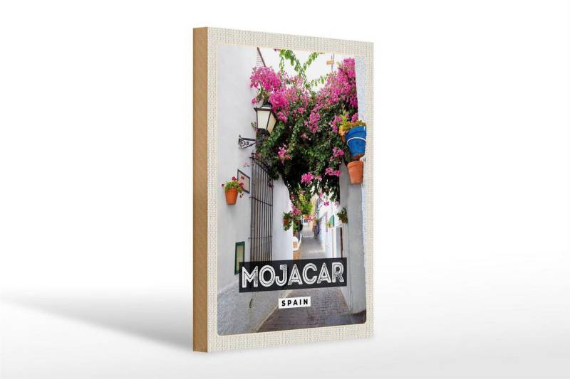 Femer GmbH Holzbild Reise 20x30cm Mojacar Spain Spanien Blumen, (1 St), Glatte Holzfaserplatte (MDF), vorn beschichtet von Femer GmbH