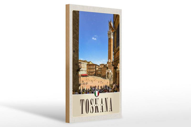 Femer GmbH Holzbild Reise 20x30cm Toskana Italien Platz Natur Kirche, (1 St), Glatte Holzfaserplatte (MDF), vorn beschichtet von Femer GmbH