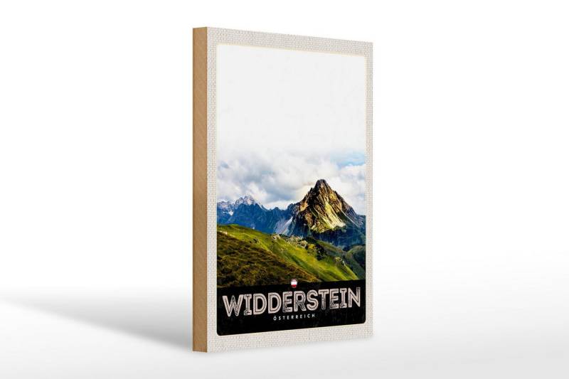 Femer GmbH Holzbild Reise 20x30cm Widderstein Österreich Berge Natur, (1 St), Glatte Holzfaserplatte (MDF), vorn beschichtet von Femer GmbH