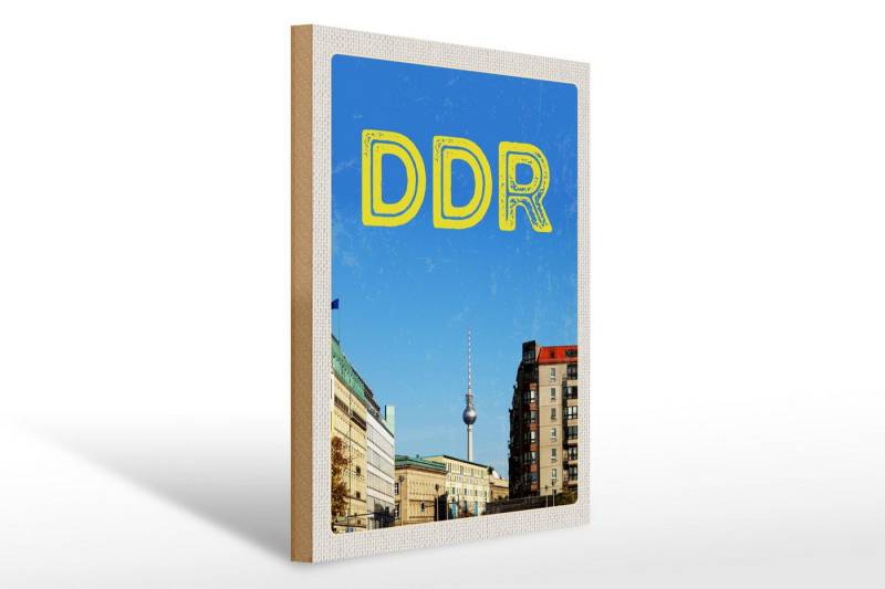 Femer GmbH Holzbild Reise 30x40cm DDR Zeit Fernsehturm Holz, (1 St), Glatte Holzfaserplatte (MDF), vorn beschichtet von Femer GmbH