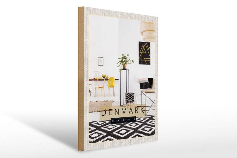 Femer GmbH Holzbild Reise 30x40cm Dänemark Wohneinrichtung Tisch, (1 St), Glatte Holzfaserplatte (MDF), vorn beschichtet von Femer GmbH