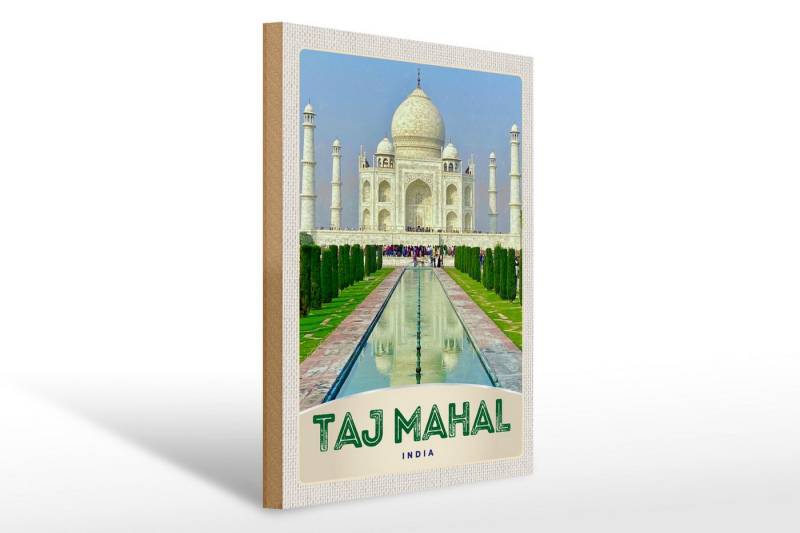 Femer GmbH Holzbild Reise 30x40cm Taj Mahal vorne Holz, (1 St), Glatte Holzfaserplatte (MDF), vorn beschichtet von Femer GmbH
