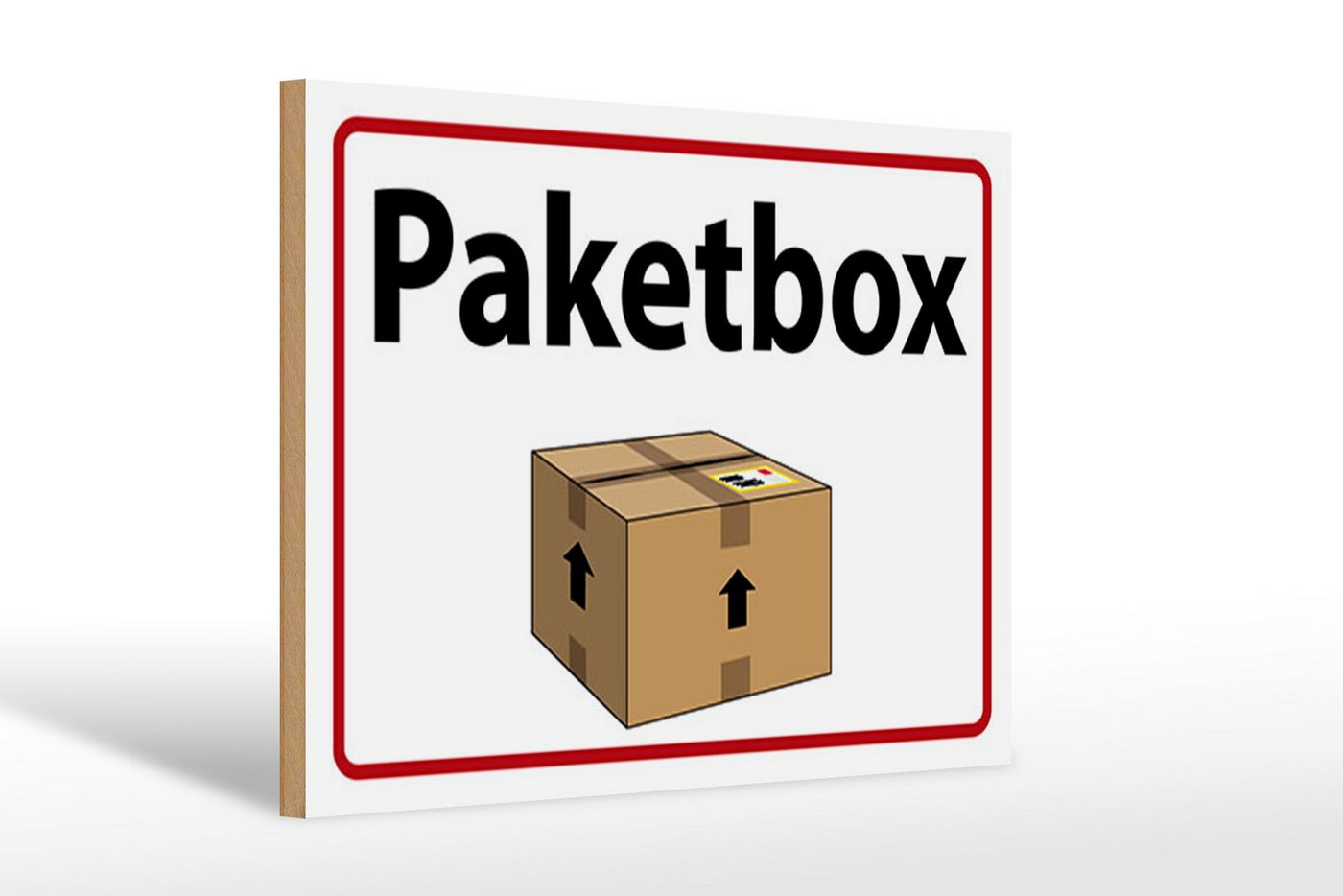 Femer GmbH Holzbild Spruch 12x18 cm Paketbox, (1 St), Glatte Holzfaserplatte (MDF), vorn beschichtet von Femer GmbH