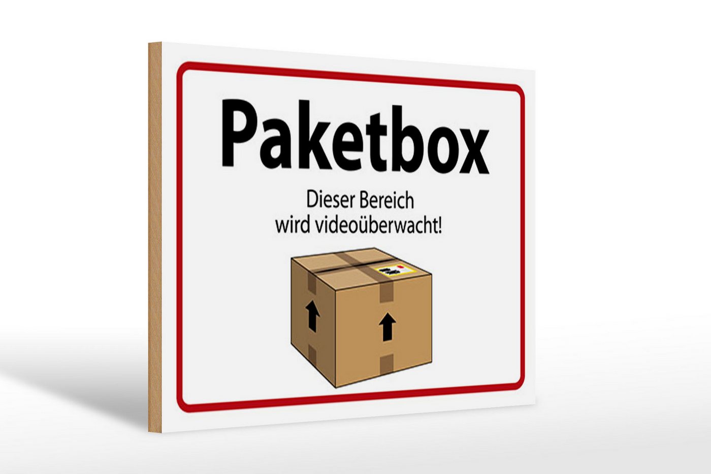 Femer GmbH Holzbild Spruch 12x18 cm Paketbox Video, (1 St), Glatte Holzfaserplatte (MDF), vorn beschichtet von Femer GmbH