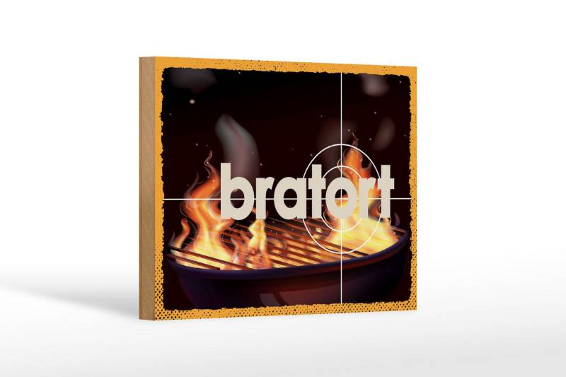 Femer GmbH Holzbild Spruch 20x30 cm Bratort Grill Feuer, (1 St), Glatte Holzfaserplatte (MDF), vorn beschichtet von Femer GmbH