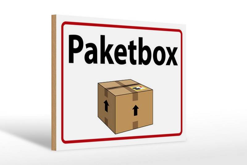 Femer GmbH Holzbild Spruch 20x30 cm Paketbox Schild, (1 St), Glatte Holzfaserplatte (MDF), vorn beschichtet von Femer GmbH