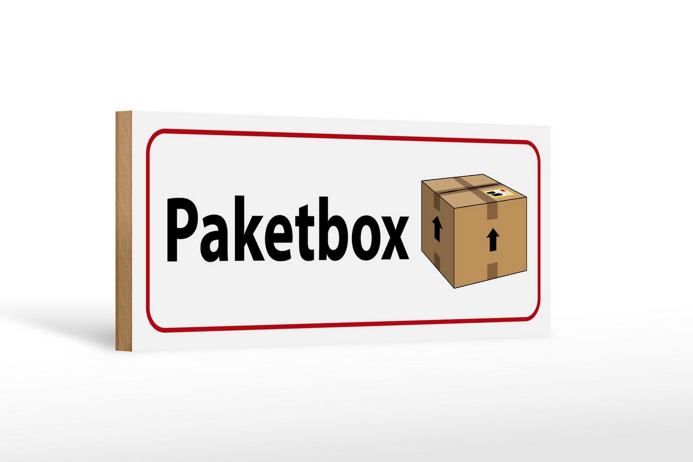 Femer GmbH Holzbild Spruch 27x10 cm Paketbox, (1 St), Glatte Holzfaserplatte (MDF), vorn beschichtet von Femer GmbH