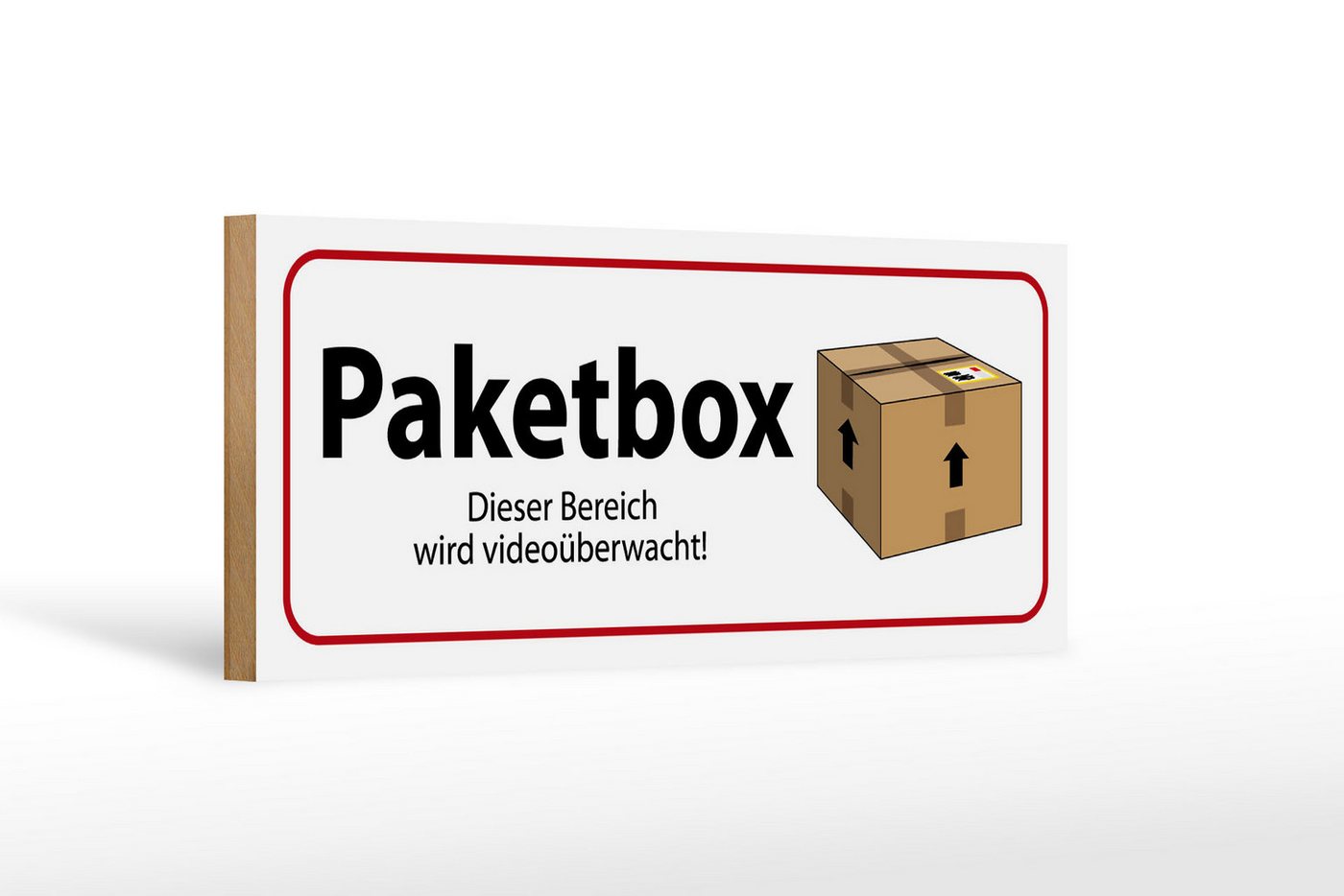 Femer GmbH Holzbild Spruch 27x10 cm Paketbox Video, (1 St), Glatte Holzfaserplatte (MDF), vorn beschichtet von Femer GmbH