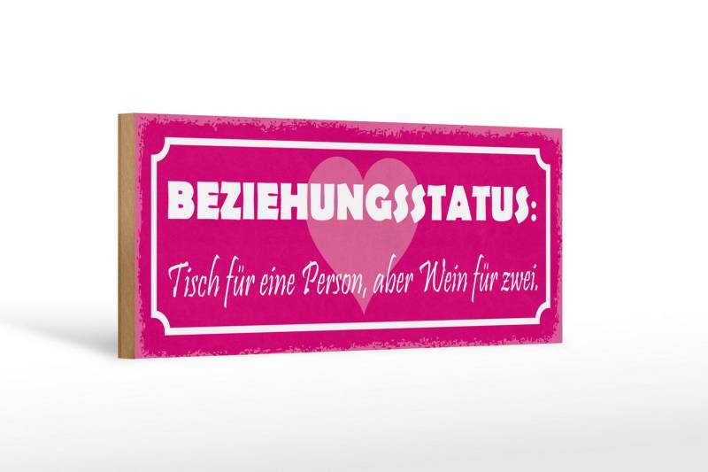 Femer GmbH Holzbild Spruch 27x10cm Beziehungsstatus Tisch 1 Person, Sprüche Zitate Lustiges (1 St), Glatte Holzfaserplatte (MDF), vorn beschichtet von Femer GmbH