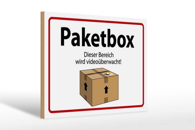Femer GmbH Holzbild Spruch 30x40 cm Paketbox Video Schild, (1 St), Glatte Holzfaserplatte (MDF), vorn beschichtet von Femer GmbH