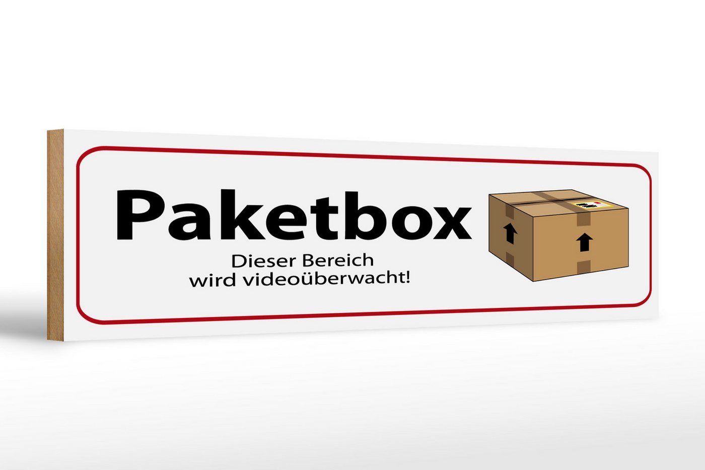 Femer GmbH Holzbild Spruch 46x10 cm Paketbox Video, (1 St), Glatte Holzfaserplatte (MDF), vorn beschichtet von Femer GmbH
