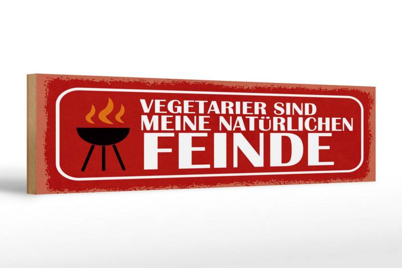 Femer GmbH Holzbild Spruch 46x10 cm Vegetarier sind meine natürlichen Feinde Grill, (1 St), Glatte Holzfaserplatte (MDF), vorn beschichtet von Femer GmbH