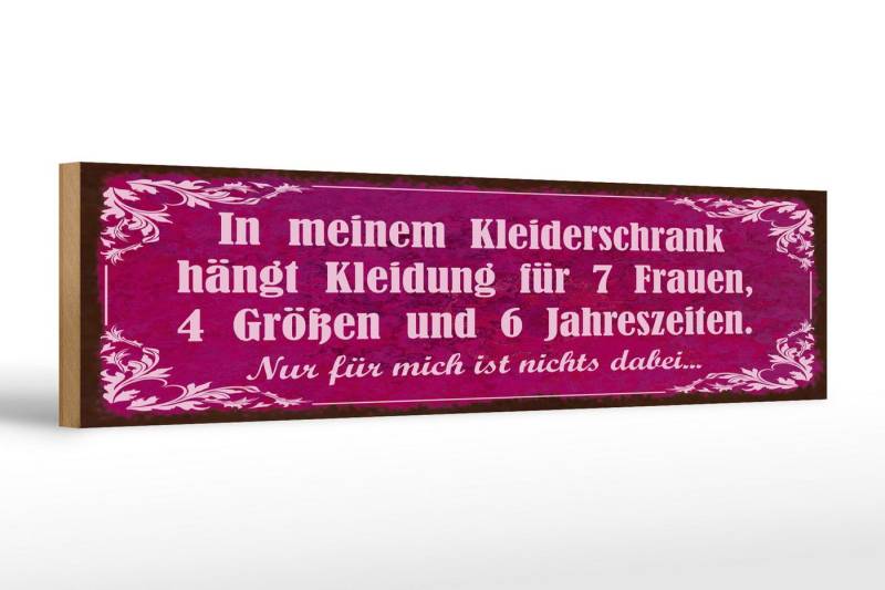 Femer GmbH Holzbild Spruch 46x10cm mein Kleiderschrank 4 Größen, (1 St), Glatte Holzfaserplatte (MDF), vorn beschichtet von Femer GmbH