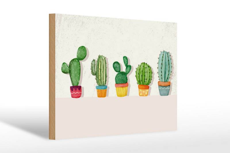 Femer GmbH Holzbild Spruch 5 Kakteen Blumentopf Kaktus 30x20cm, Sprüche Zitate Lustiges (1 St), Glatte Holzfaserplatte (MDF), vorn beschichtet von Femer GmbH