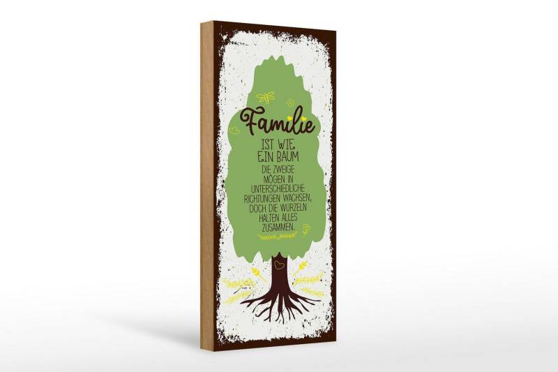 Femer GmbH Holzbild Spruch Familie ist Baum halten alles Zusammen 10x27cm, Familie Freunde, Sprüche Zitate Lustiges (1 St), Glatte Holzfaserplatte (MDF), vorn beschichtet von Femer GmbH