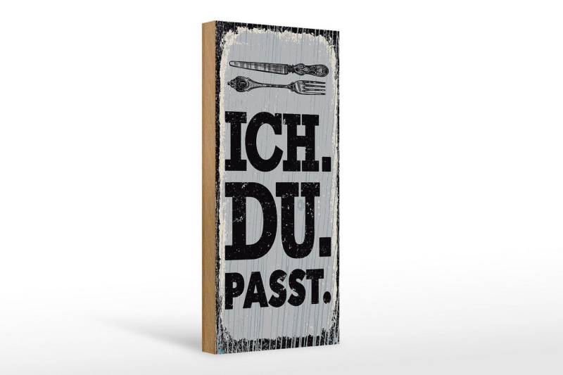 Femer GmbH Holzbild Spruch Ich Du passt Gabel Messer 10x27cm, (1 St), Glatte Holzfaserplatte (MDF), vorn beschichtet von Femer GmbH