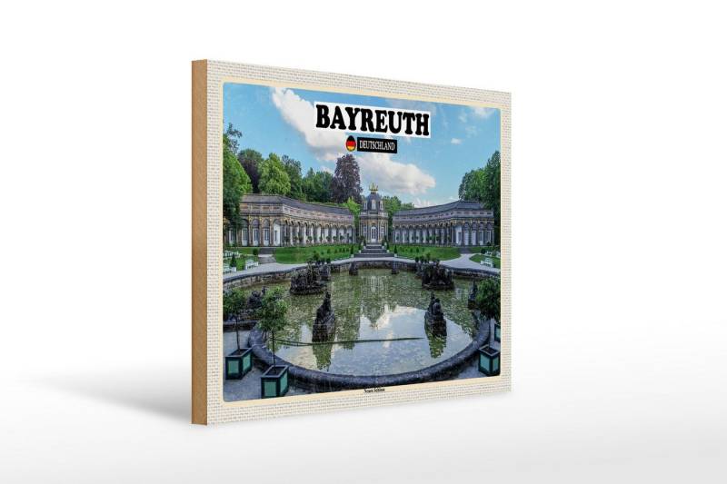 Femer GmbH Holzbild Städte Bayreuth Neues Schloss Brunnen 40x30cm, (1 St), Glatte Holzfaserplatte (MDF), vorn beschichtet von Femer GmbH