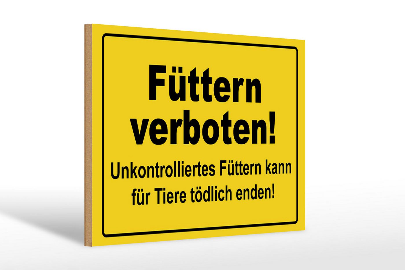 Femer GmbH Holzbild Warnschild 30x20cm Füttern verboten Tiereschild, Hinweise und Warnungen (1 St), Glatte Holzfaserplatte (MDF), vorn beschichtet von Femer GmbH