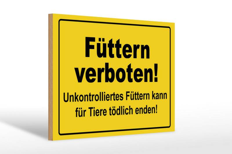 Femer GmbH Holzbild Warnschild 30x20cm Füttern verboten Tiereschild, Hinweise und Warnungen (1 St), Glatte Holzfaserplatte (MDF), vorn beschichtet von Femer GmbH