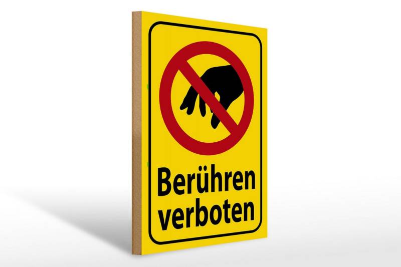 Femer GmbH Holzbild Warnschild 30x40cm berühren verboten, Hinweise und Warnungen (1 St), Glatte Holzfaserplatte (MDF), vorn beschichtet von Femer GmbH