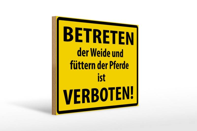 Femer GmbH Holzbild Warnschild 40x30cm Betreten der Weide verboten, Hinweise und Warnungen (1 St), Glatte Holzfaserplatte (MDF), vorn beschichtet von Femer GmbH