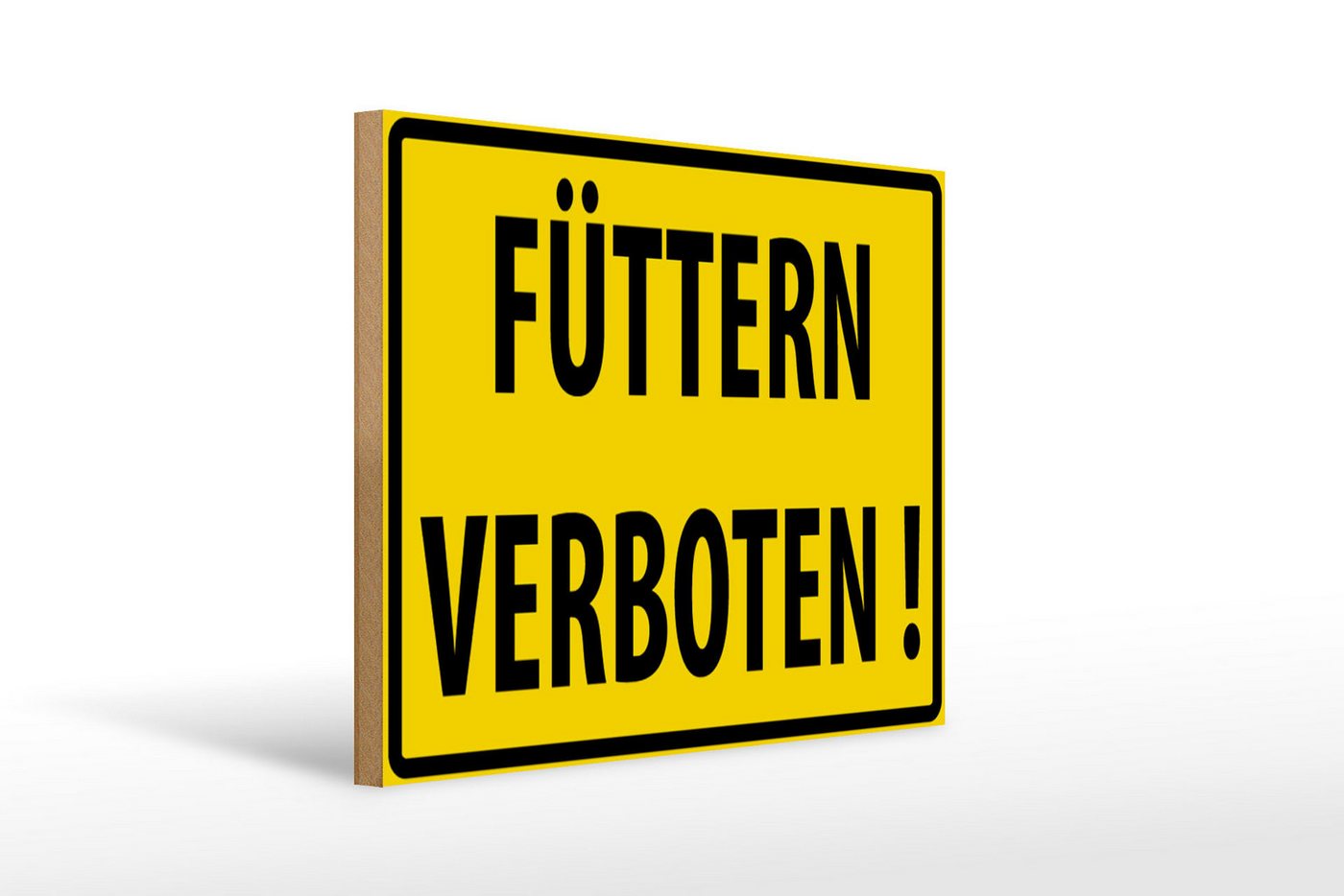 Femer GmbH Holzbild Warnschild 40x30cm Füttern Verboten, (1 St), Glatte Holzfaserplatte (MDF), vorn beschichtet von Femer GmbH