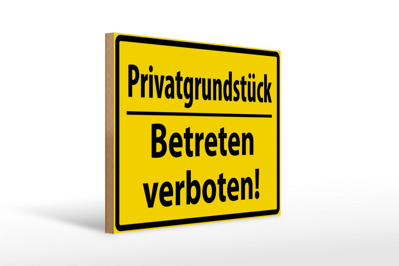 Femer GmbH Holzbild Warnschild 40x30cm Privat Betreten verboten, Hinweise und Warnungen (1 St), Glatte Holzfaserplatte (MDF), vorn beschichtet von Femer GmbH