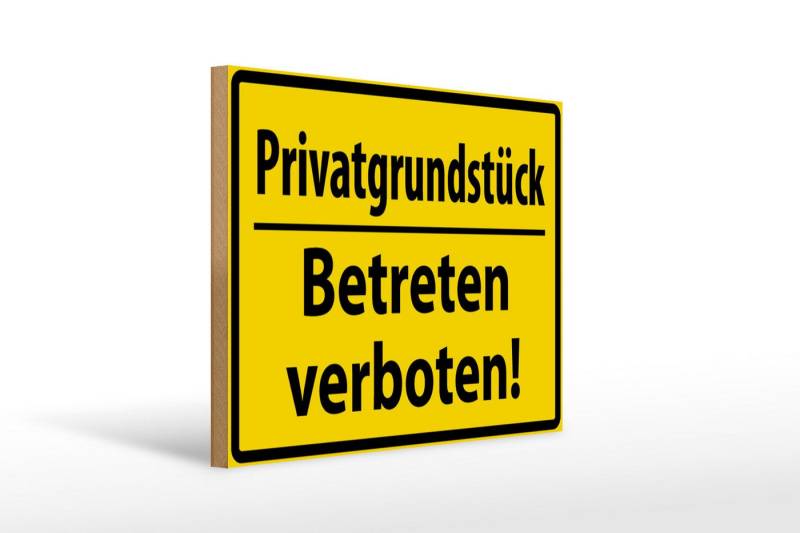 Femer GmbH Holzbild Warnschild 40x30cm Privat Betreten verboten, Hinweise und Warnungen (1 St), Glatte Holzfaserplatte (MDF), vorn beschichtet von Femer GmbH