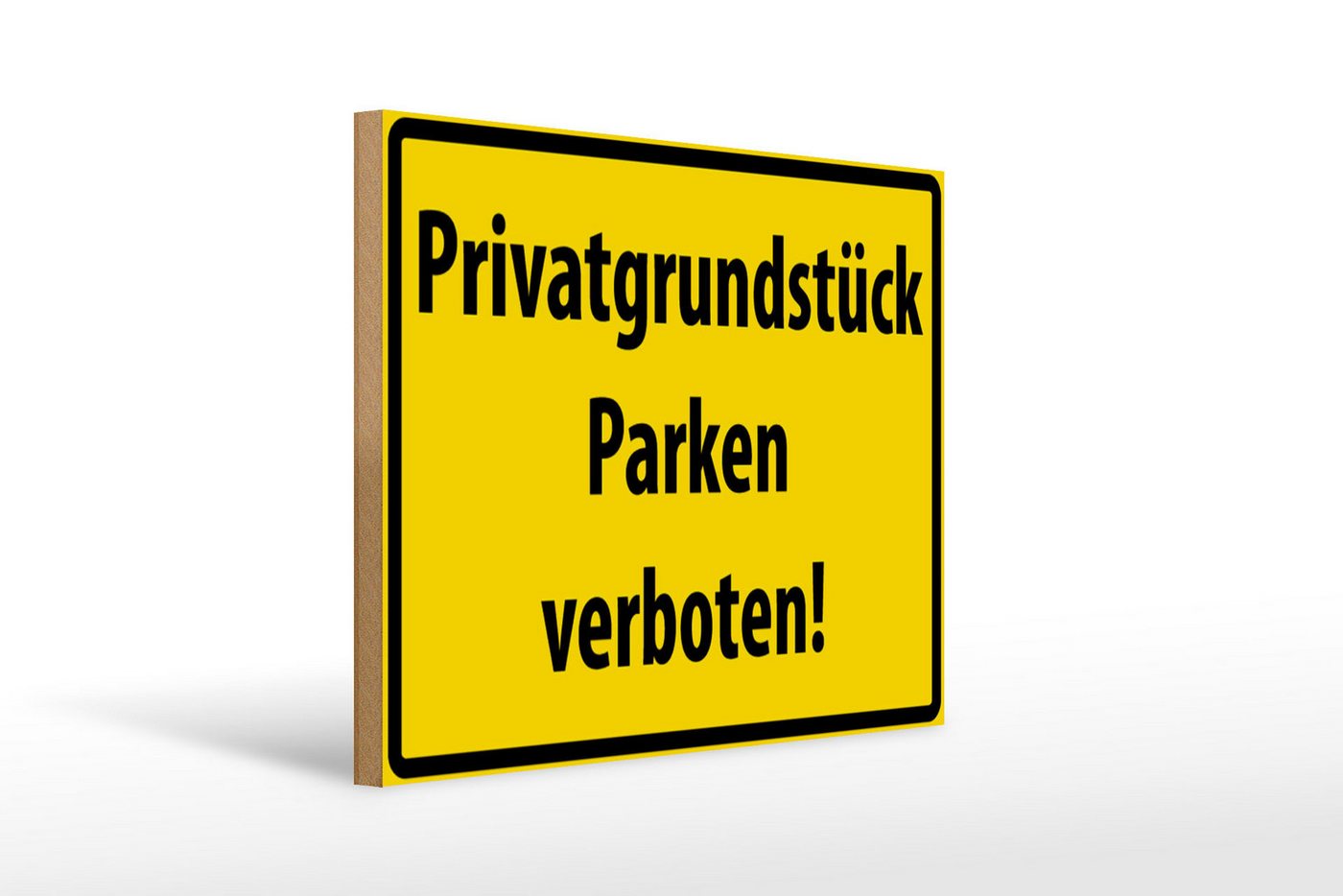 Femer GmbH Holzbild Warnschild 40x30cm Privatgrundstück Parkverbot, Hinweise und Warnungen (1 St), Glatte Holzfaserplatte (MDF), vorn beschichtet von Femer GmbH