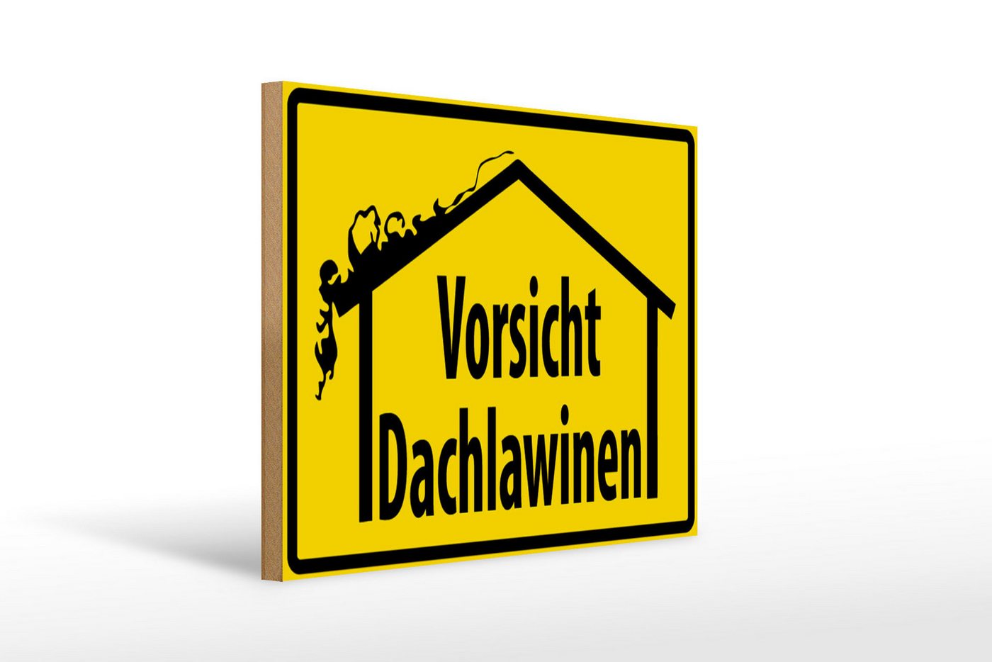 Femer GmbH Holzbild Warnschild 40x30cm Vorsicht Dachlawinen, Hinweise und Warnungen (1 St), Glatte Holzfaserplatte (MDF), vorn beschichtet von Femer GmbH