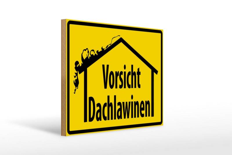 Femer GmbH Holzbild Warnschild 40x30cm Vorsicht Dachlawinen, Hinweise und Warnungen (1 St), Glatte Holzfaserplatte (MDF), vorn beschichtet von Femer GmbH
