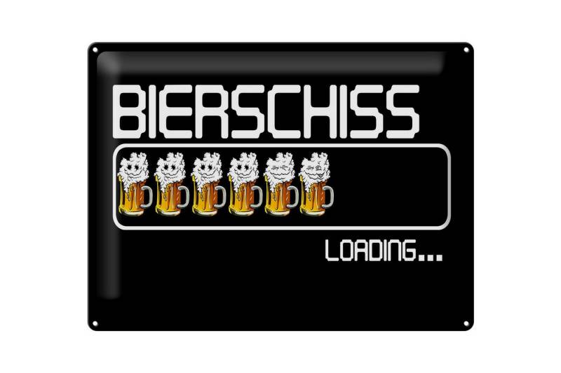 Femer GmbH Metallschild 40x30cm Bierschiss Loading 6 Biergläser, (1 St), gewölbte Oberfläche, abgerundete Ecken, umgeschlagene Kanten von Femer GmbH