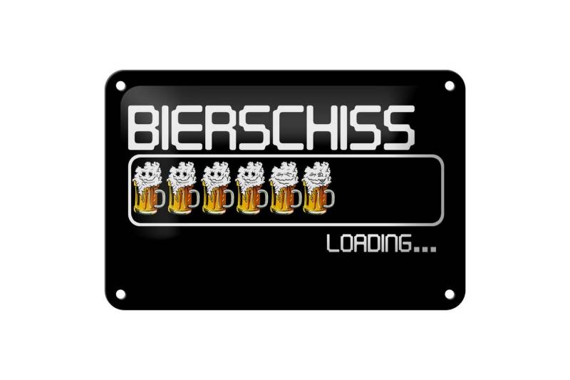 Femer GmbH Metallschild Alkohol 18x12cm Bierschiss Loading 6 Biergläser, (1 St), gewölbte Oberfläche, abgerundete Ecken, umgeschlagene Kanten von Femer GmbH