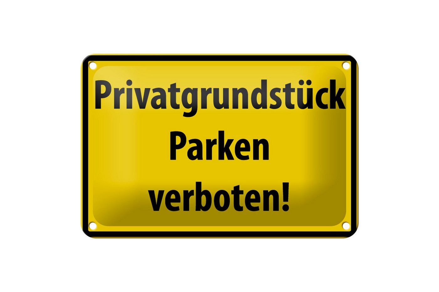 Femer GmbH Metallschild Warnschild 18x12cm Privatgrundstück Parkverbot, (1 St), gewölbte Oberfläche, abgerundete Ecken, umgeschlagene Kanten von Femer GmbH