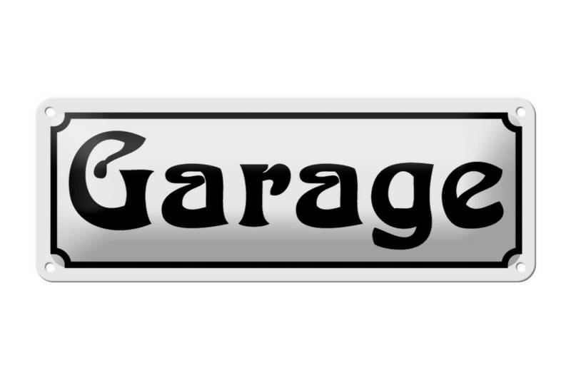 Femer GmbH Metallschild Garage 27x10cm Werkstatt Reklame, (1 St), gewölbte Oberfläche, abgerundete Ecken, umgeschlagene Kanten von Femer GmbH