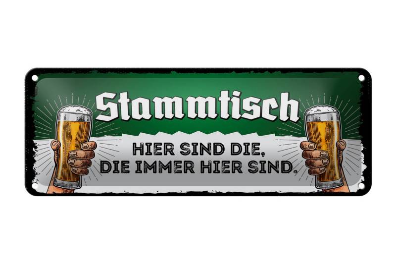 Femer GmbH Metallschild Hinweis 27x10 cm Stammtisch Weizen Biergläser, (1 St), gewölbte Oberfläche, abgerundete Ecken, umgeschlagene Kanten von Femer GmbH