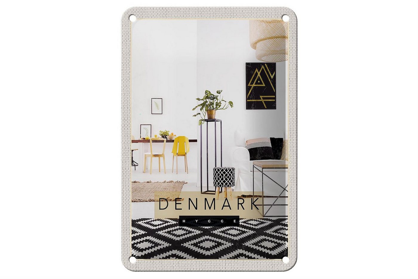 Femer GmbH Metallschild Reise 12x18cm Dänemark Wohneinrichtung Tisch, (1 St), gewölbte Oberfläche, abgerundete Ecken, umgeschlagene Kanten von Femer GmbH
