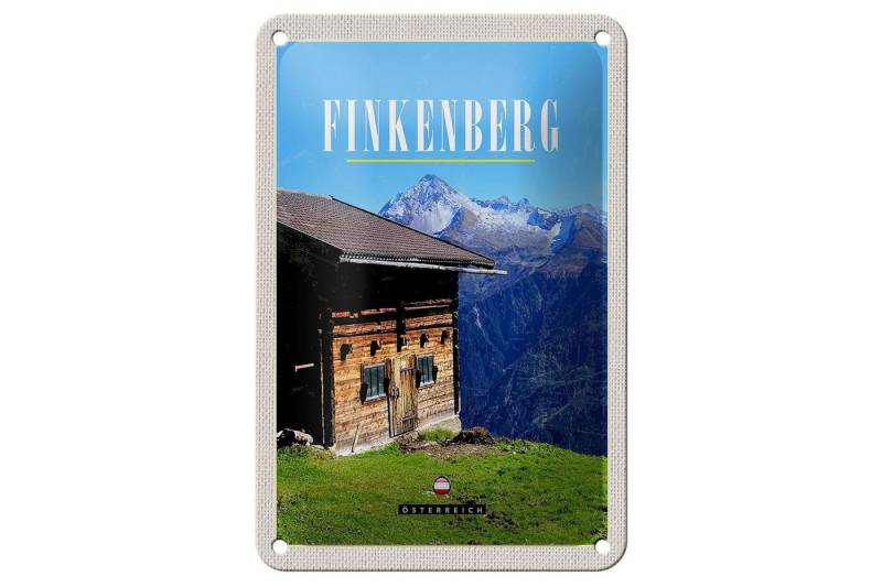 Femer GmbH Metallschild Reise 12x18cm Finkenberg Natur Haus Berg wandern Schild, (1 St), gewölbte Oberfläche, abgerundete Ecken, umgeschlagene Kanten von Femer GmbH