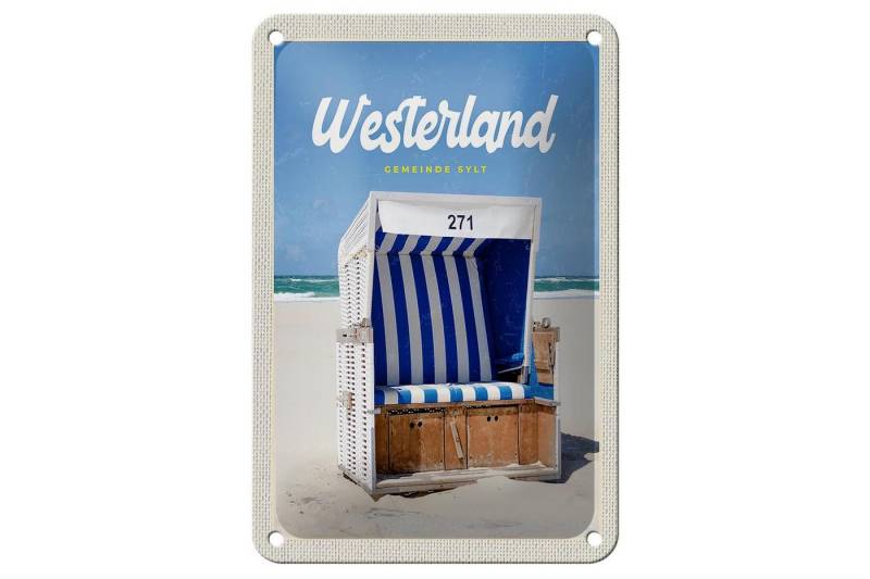 Femer GmbH Metallschild Reise 12x18cm Westerland Sylt Schleswig-Holstein Schild, (1 St), gewölbte Oberfläche, abgerundete Ecken, umgeschlagene Kanten von Femer GmbH