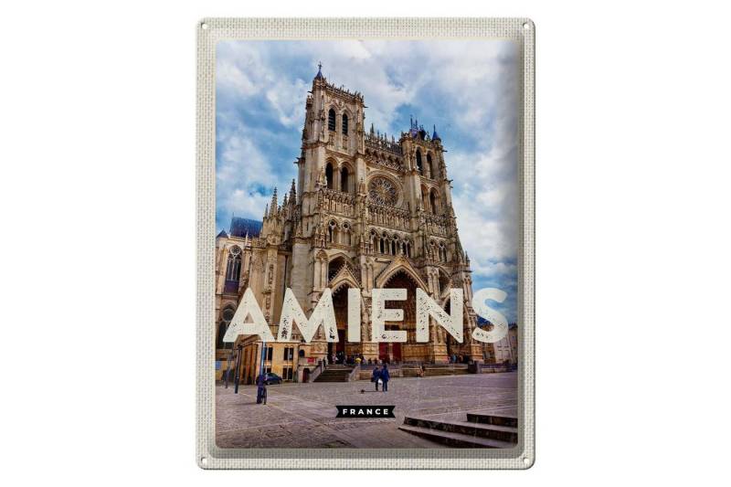 Femer GmbH Metallschild Reise 30x40cm Amiens France Schloss Reiseziel, (1 St), gewölbte Oberfläche, abgerundete Ecken, umgeschlagene Kanten von Femer GmbH