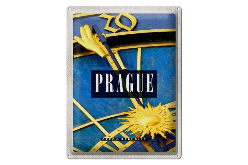 Femer GmbH Metallschild Reise 30x40cm Prague Prag astronomische Uhr, (1 St), gewölbte Oberfläche, abgerundete Ecken, umgeschlagene Kanten von Femer GmbH