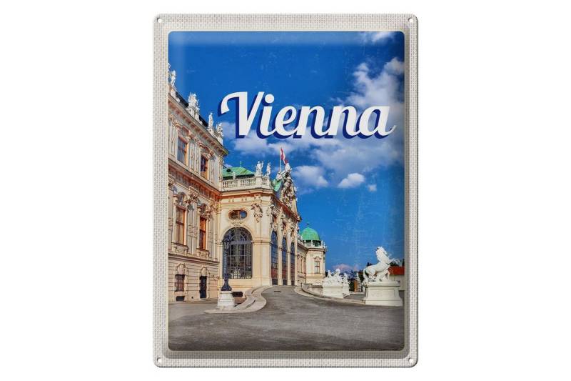 Femer GmbH Metallschild Reise 30x40cm Wien Österreich Skulptur Schloss, (1 St), gewölbte Oberfläche, abgerundete Ecken, umgeschlagene Kanten von Femer GmbH