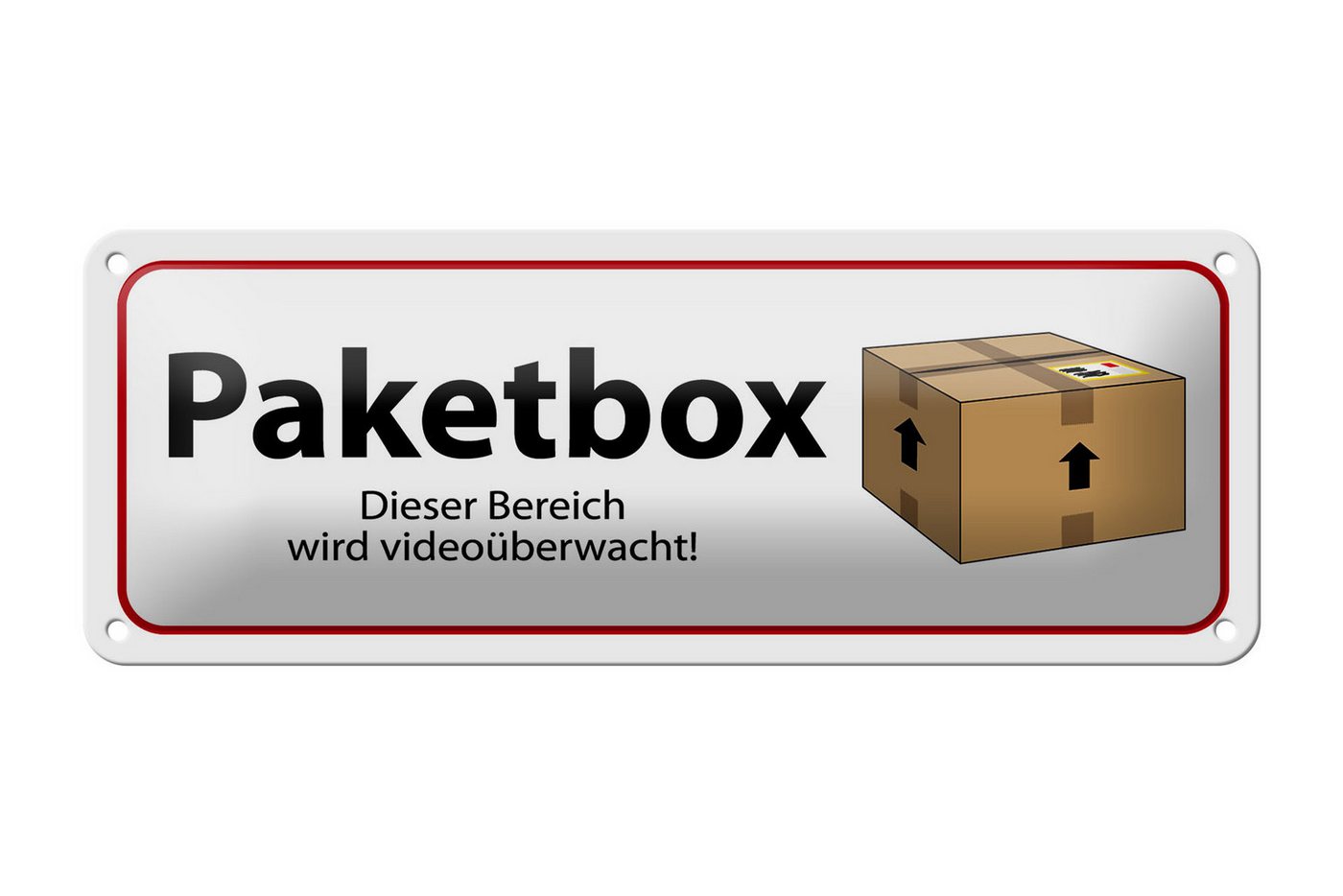 Femer GmbH Metallschild Spruch 27x10 cm Paketbox Video, (1 St), gewölbte Oberfläche, abgerundete Ecken, umgeschlagene Kanten von Femer GmbH