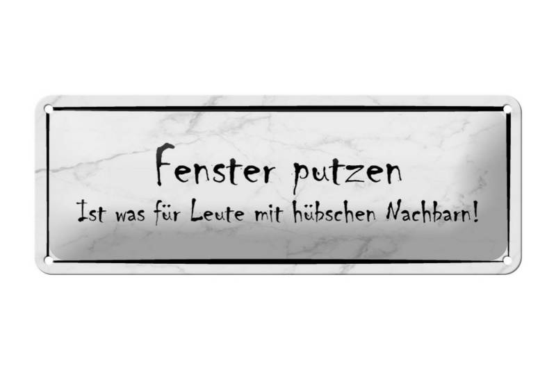 Femer GmbH Metallschild Spruch 27x10cm Fenster putzen ist was für Leute, (1 St), gewölbte Oberfläche, abgerundete Ecken, umgeschlagene Kanten von Femer GmbH