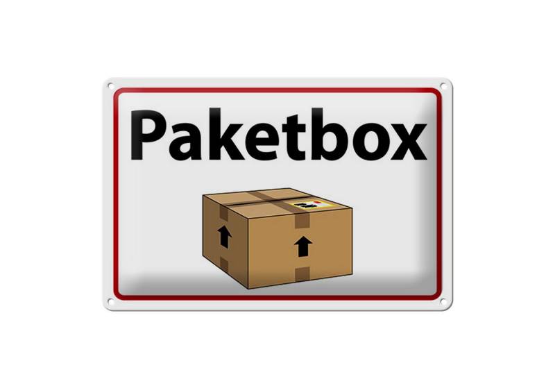 Femer GmbH Metallschild Spruch 30x40 cm Paketbox, (1 St), gewölbte Oberfläche, abgerundete Ecken, umgeschlagene Kanten von Femer GmbH