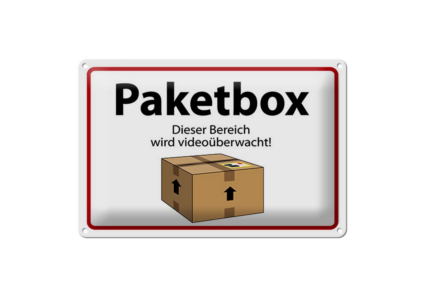 Femer GmbH Metallschild Spruch 30x40 cm Paketbox Video, (1 St), gewölbte Oberfläche, abgerundete Ecken, umgeschlagene Kanten von Femer GmbH