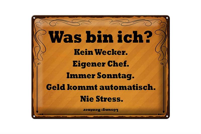 Femer GmbH Metallschild Spruch 40x30cm was bin ich kein Wecker, (1 St), gewölbte Oberfläche, abgerundete Ecken, umgeschlagene Kanten von Femer GmbH