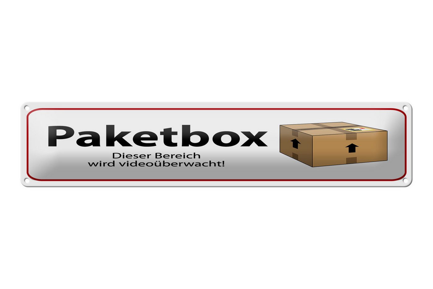 Femer GmbH Metallschild Spruch 46x10 cm Paketbox Video, (1 St), gewölbte Oberfläche, abgerundete Ecken, umgeschlagene Kanten von Femer GmbH