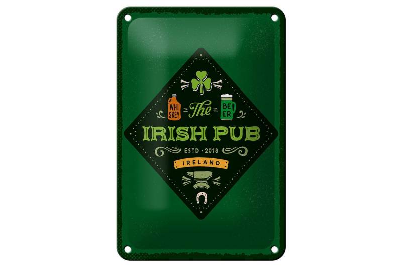 Femer GmbH Metallschild Spruch Ireland Irish Pub Whiskey Beer 12x18cm Schild, (1 St), gewölbte Oberfläche, abgerundete Ecken, umgeschlagene Kanten von Femer GmbH